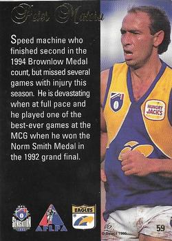 1995 Select AFL Sensation #59 Peter Matera Back